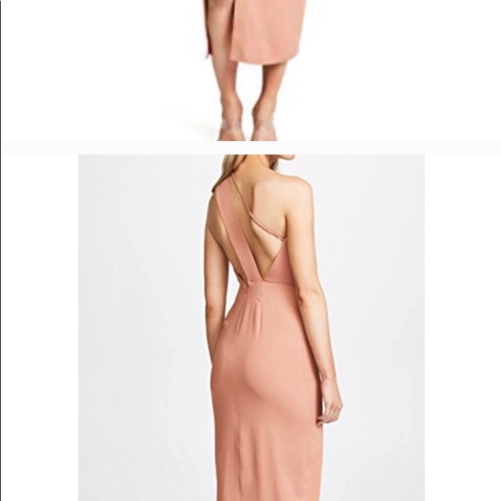 Michelle Mason tan off the shoulder dress - Picture 3 of 5